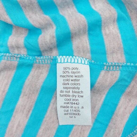 Allen Allen Tunic Top Womens Small Blue Striped Sleeveless Flowy Beach Summer - Picture 8 of 8